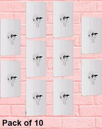 Self Adhesive Hooks for Wall Heavy Duty Strong Nail Free for Hanging Photo Frame Hook (Pack of 10) - Urban Twitch