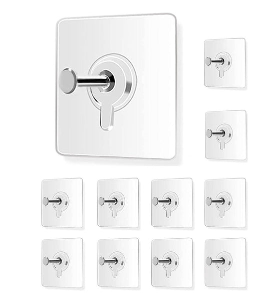 Self Adhesive Hooks for Wall Heavy Duty Strong Nail Free for Hanging Photo Frame Hook (Pack of 10) - Urban Twitch
